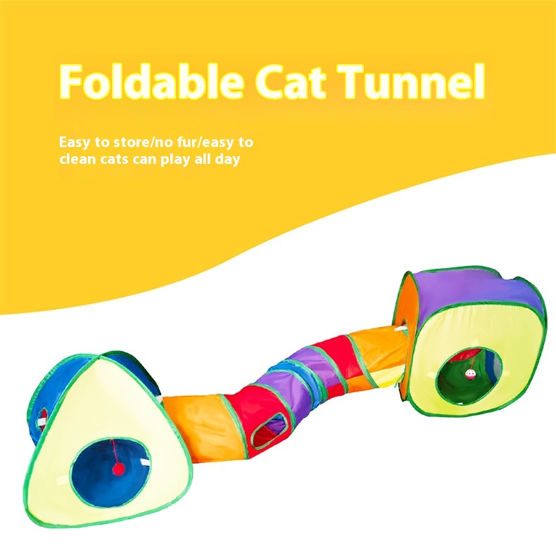 New Design Interactive Collapsible Fun Toys Multiple Play Cat Tunnel