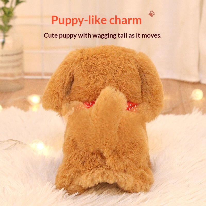 Toy Dog Simulation Electric Puppy Walking Barking PP Cotton Super Soft Plush Non-shedding Teddy Stress Relief 31cm-50cm Unisex