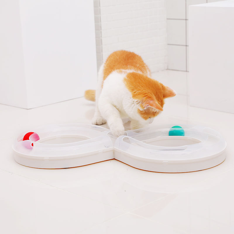 Fun Puzzle Interactive Pet Cat Toy Tunnel Play Cat Tracks Toy with Track Ball