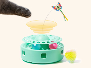 Automatic Multifunctional Cat Interactive Toy Butterfly Feather Rolling Ball Dual Power USB Charging Pet Play Toy