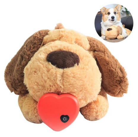 Plush Heartbeat Puppy Behavioral Training Toy Plush Pet Anxiety Relief Sleep Aid Doll Durable Dog Chew Toys