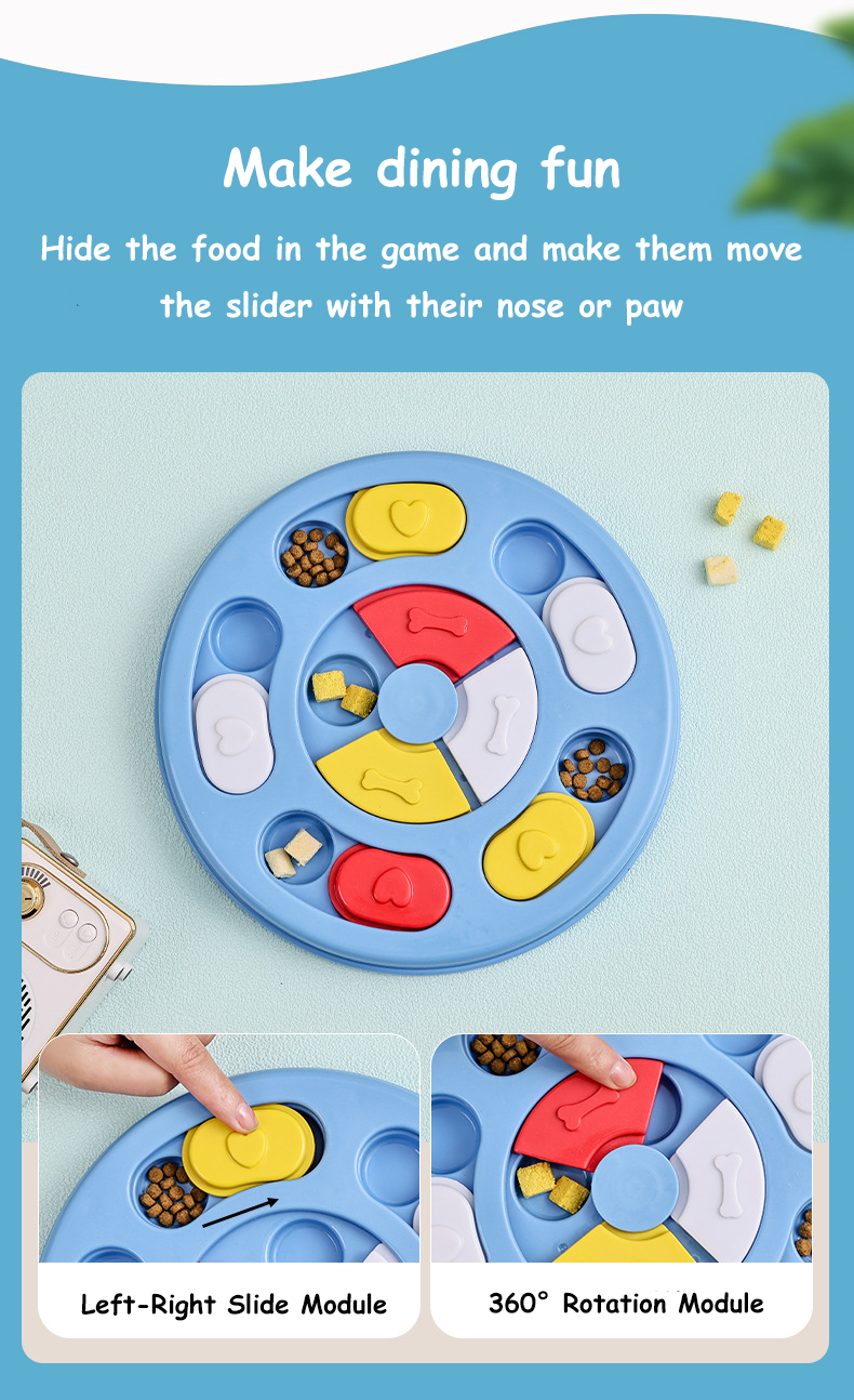 Interactive Small Pet Toys Mentally Stimulating IQ Training Brain Stimulation Treat Dispensing Dog Enrichment Puzzle Toy Cats