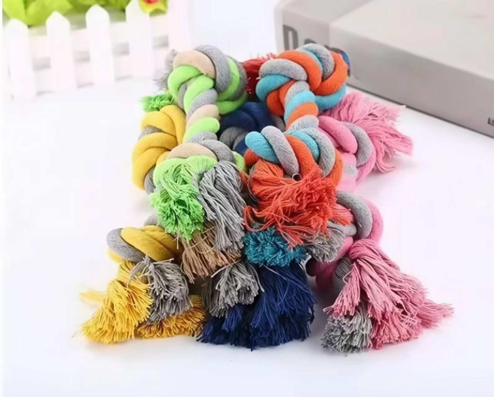Cotton Durable Puppy Teething Rope Chew Toys for Aggressive Chewers Interactive Tug of War