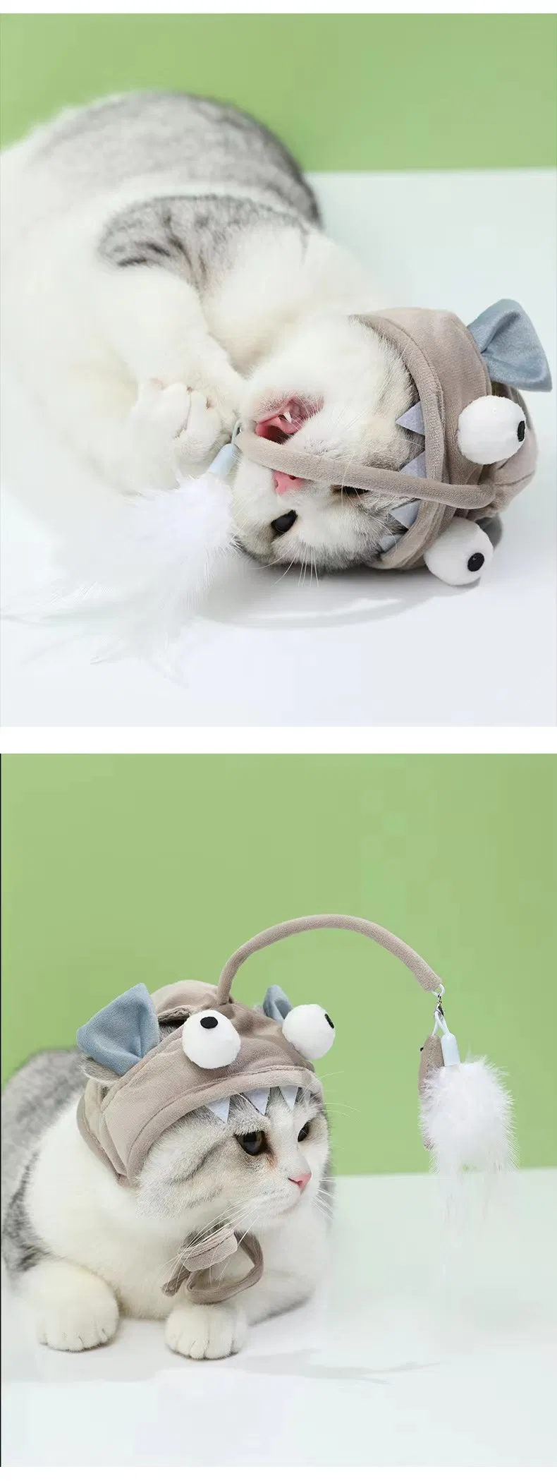 Wholesale Pet Suppliers Retractable Cat Toys Interactive Feather Teaser Wand Pet Cat Toy