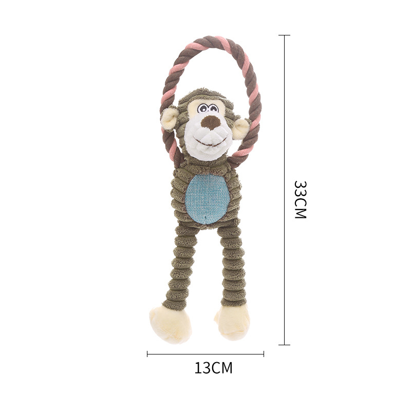 Factory Dog Puppy Toys Pet Supplies Chew Plush Rope Tough Toy Animal Shape Squeak Cleaning for Small Medium Dogs Accessories