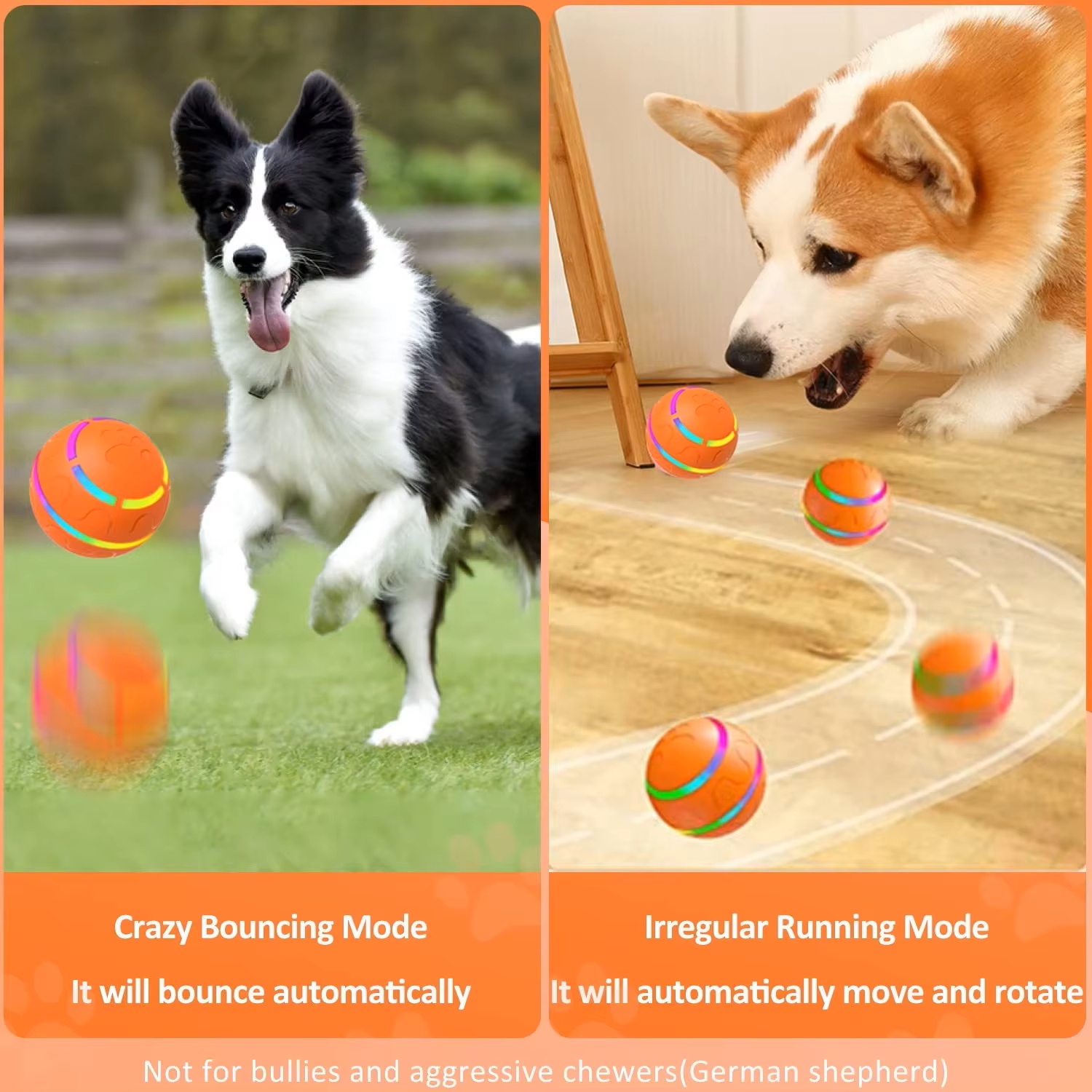 Interactive USB Charging LED Light Auto Electric Moving Remote Control Smart Cat Silicone Sport Rolling Ball Electronic