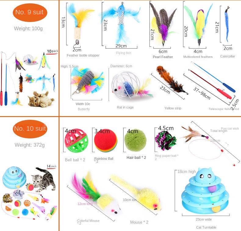 Wholesale Pet Supplies Multi Combination Interactive Toys cat Accessories Pet cat Toys
