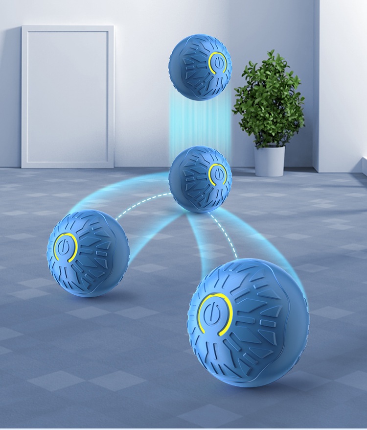 Dropshipping Smart Durable 360 Walking Pet Rolling Ball Rechargeable Automatic TPR Rubber Interactive Pet Ball Toy For Cats Dogs