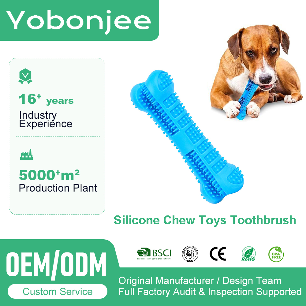 Dog Toothbrush Chew Stick Natural Rubber Interactive Dental Care Toy Bite Resistant Teeth Cleaning Bone Durable All Breeds