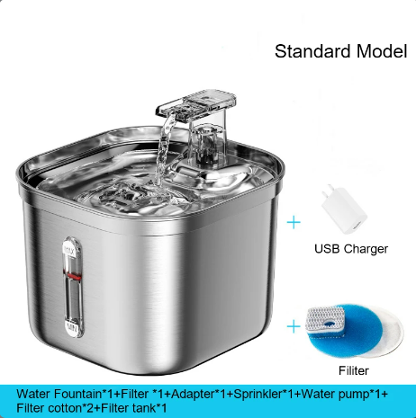 Automatic Full Stainless Steel Safety Material Pet Cats Dogs Pet Water Dispenser With Removable Bowl Drinking Water Fountain