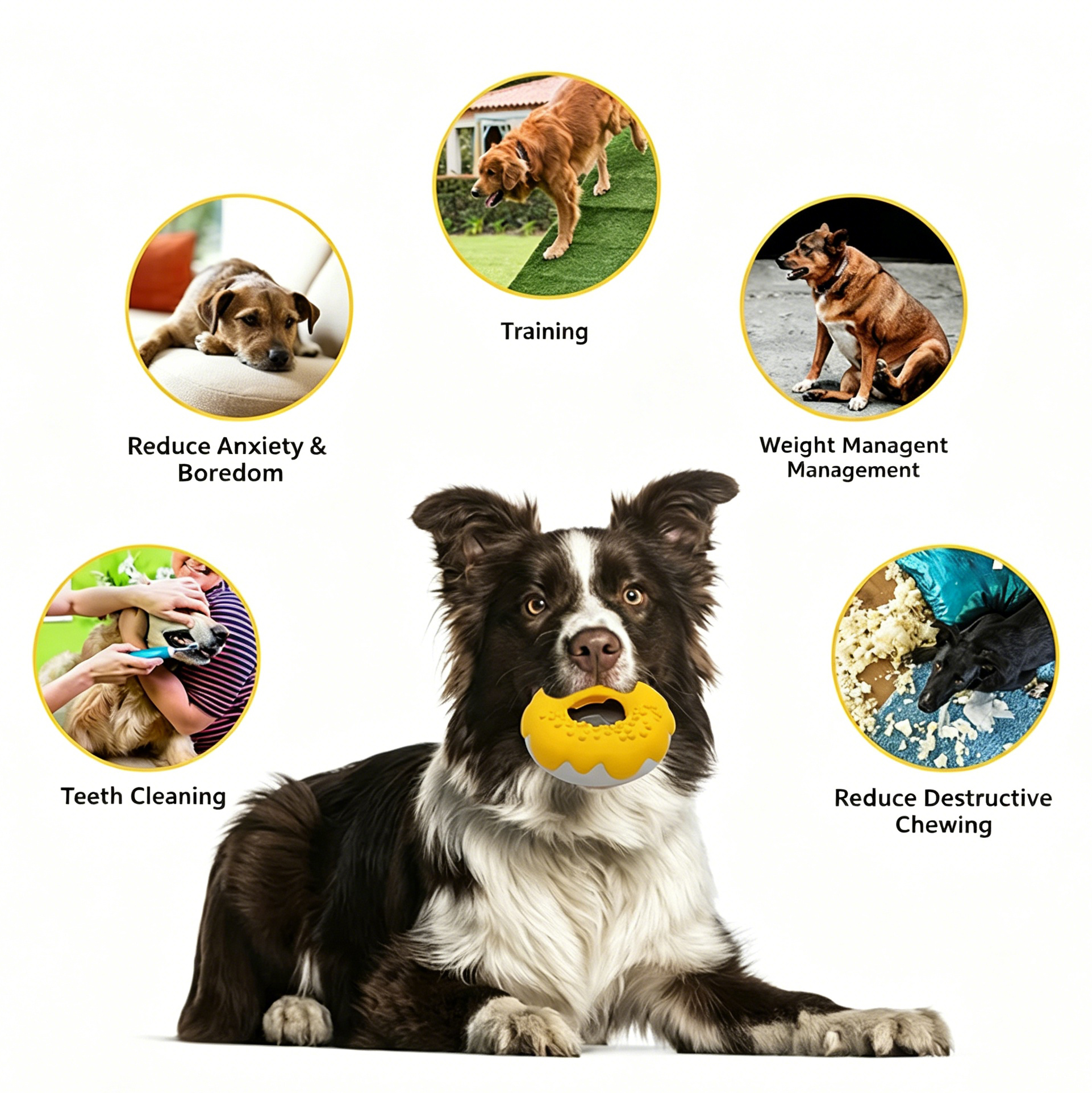 Donut Design Eco-Friendly Indestructible Large Dog Chew Toys For Aggressive Chewers Treat Dispensing Toys