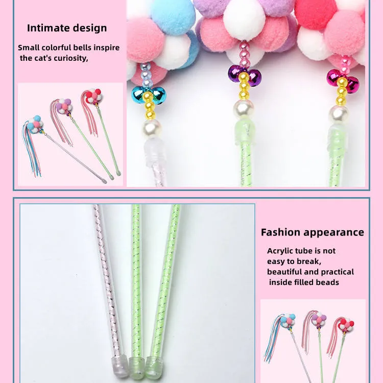 Interactive Pet Funny Teaser Wand Toys Cat Stick Toy