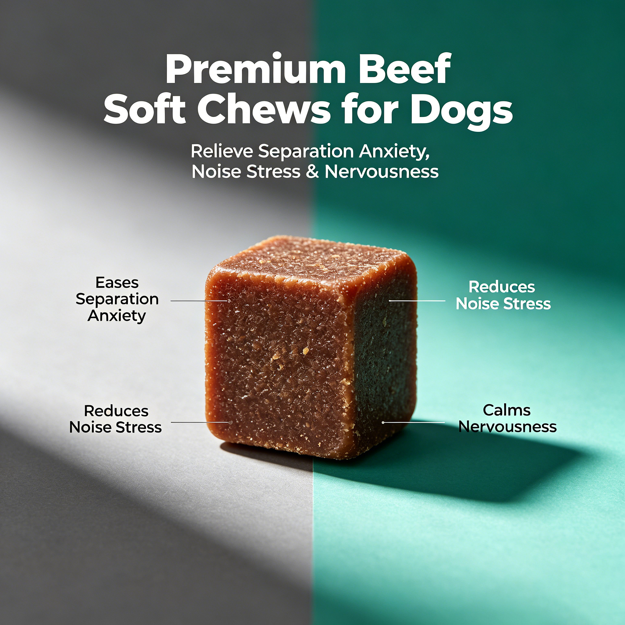 Mood Soothing Beef Soft Chew Stress Relief Anti-Anxiety Tablets For Cats &amp; Dogs All Ages