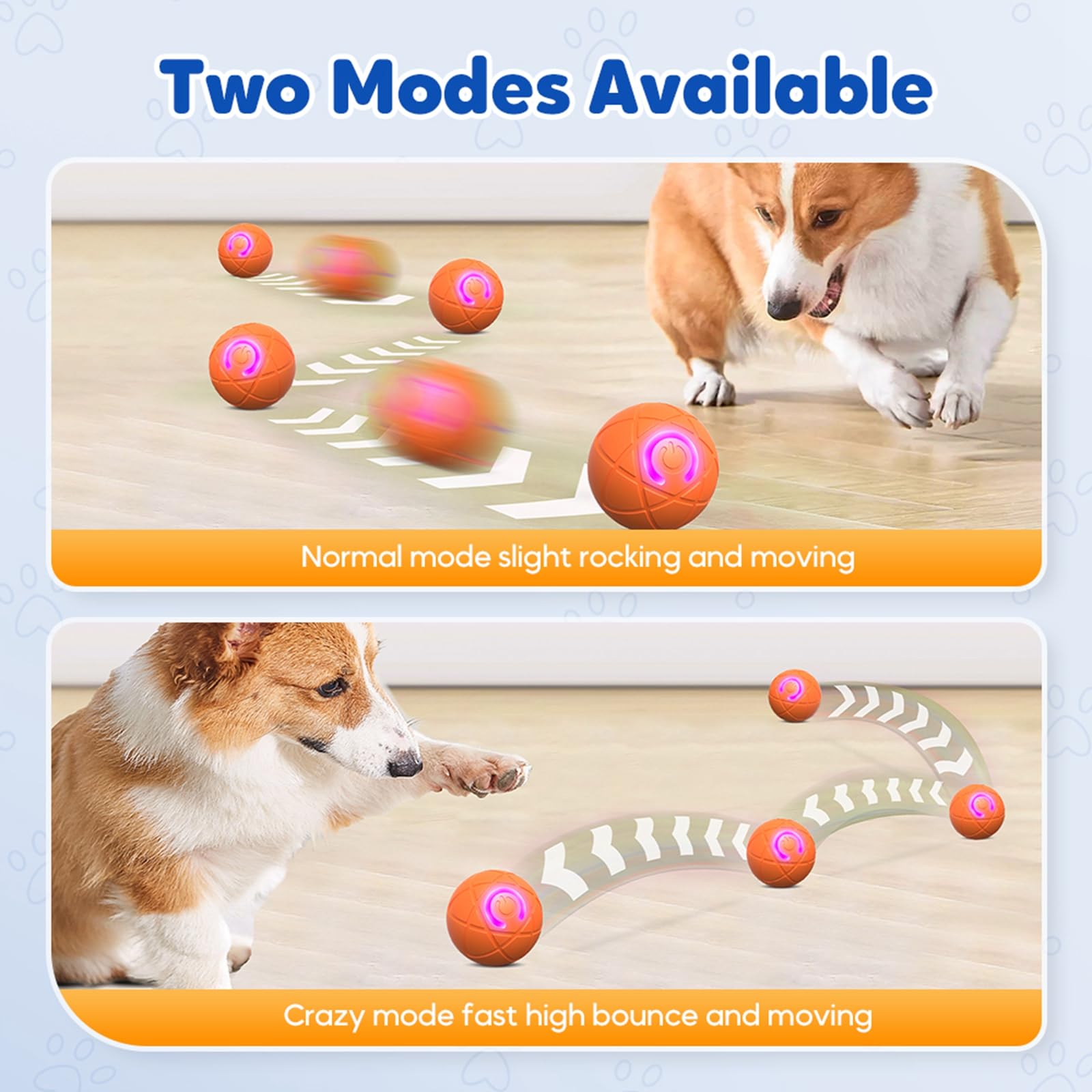 Interactive Dog Ball Toy Unpredictable Bounce Motion Pet Toy For Boredom Anxiety Training Safe For Small Large Dogs
