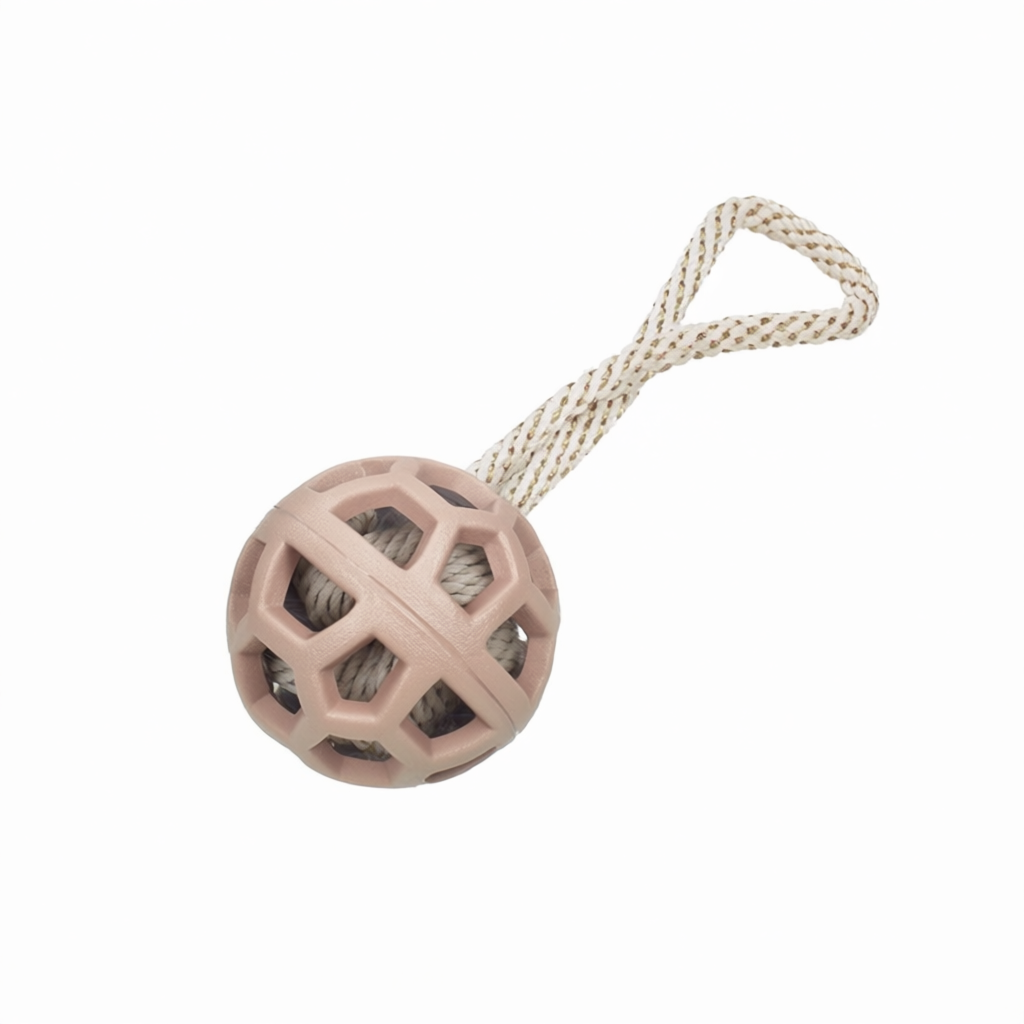 Tug Of War Ball With Natural Rope Pet Interactive Toy