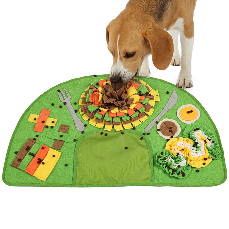 Dog Sensory Play Mat-Polar Fleece Semi-Circle Shape Stimulates Natural Instincts Encourages Exploration Hides