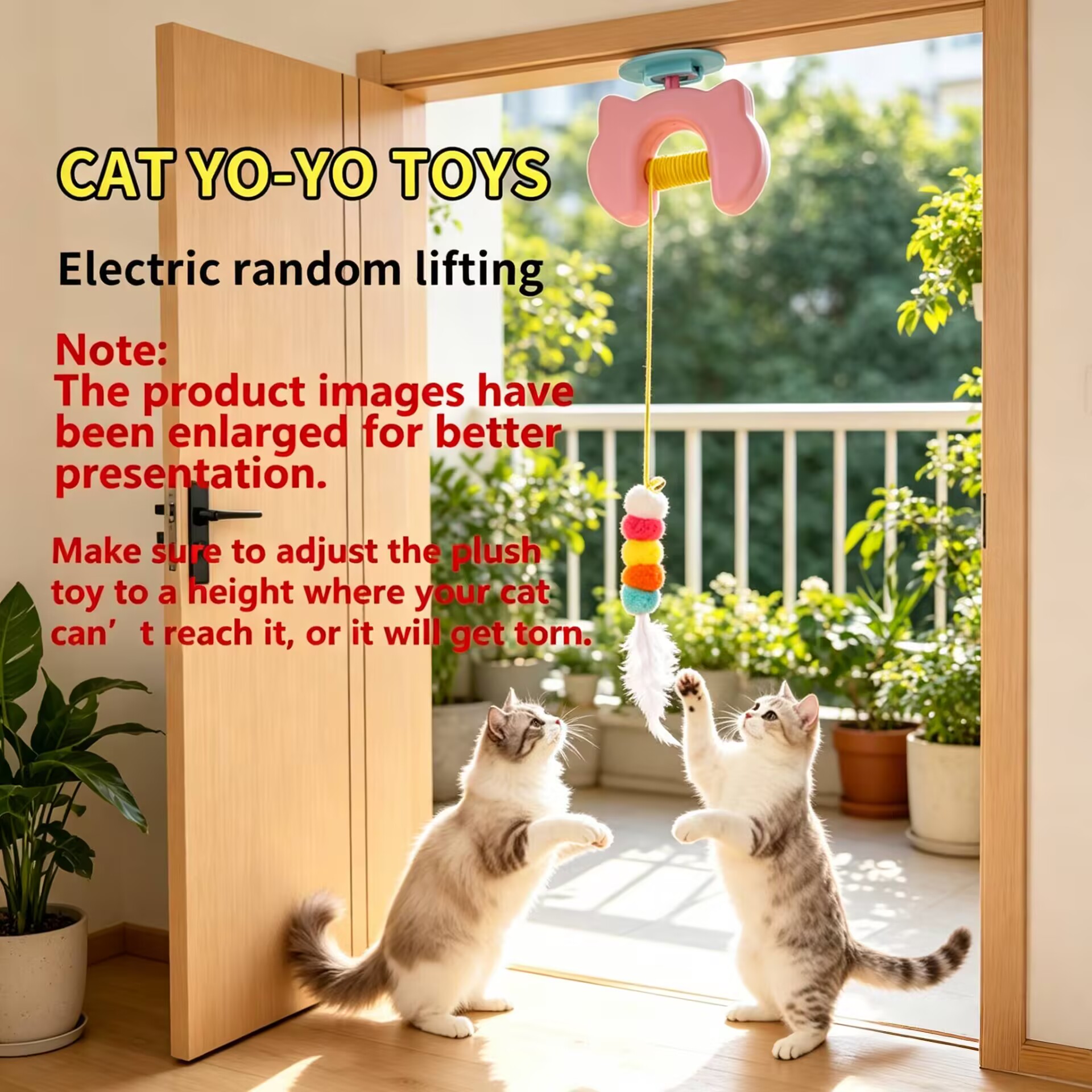 Indoor Automatic Cat Toys, Door-Hanging Motion-Activated Pet Toys, Self-Entertainment Stress-Relief Cat Yo-Yo