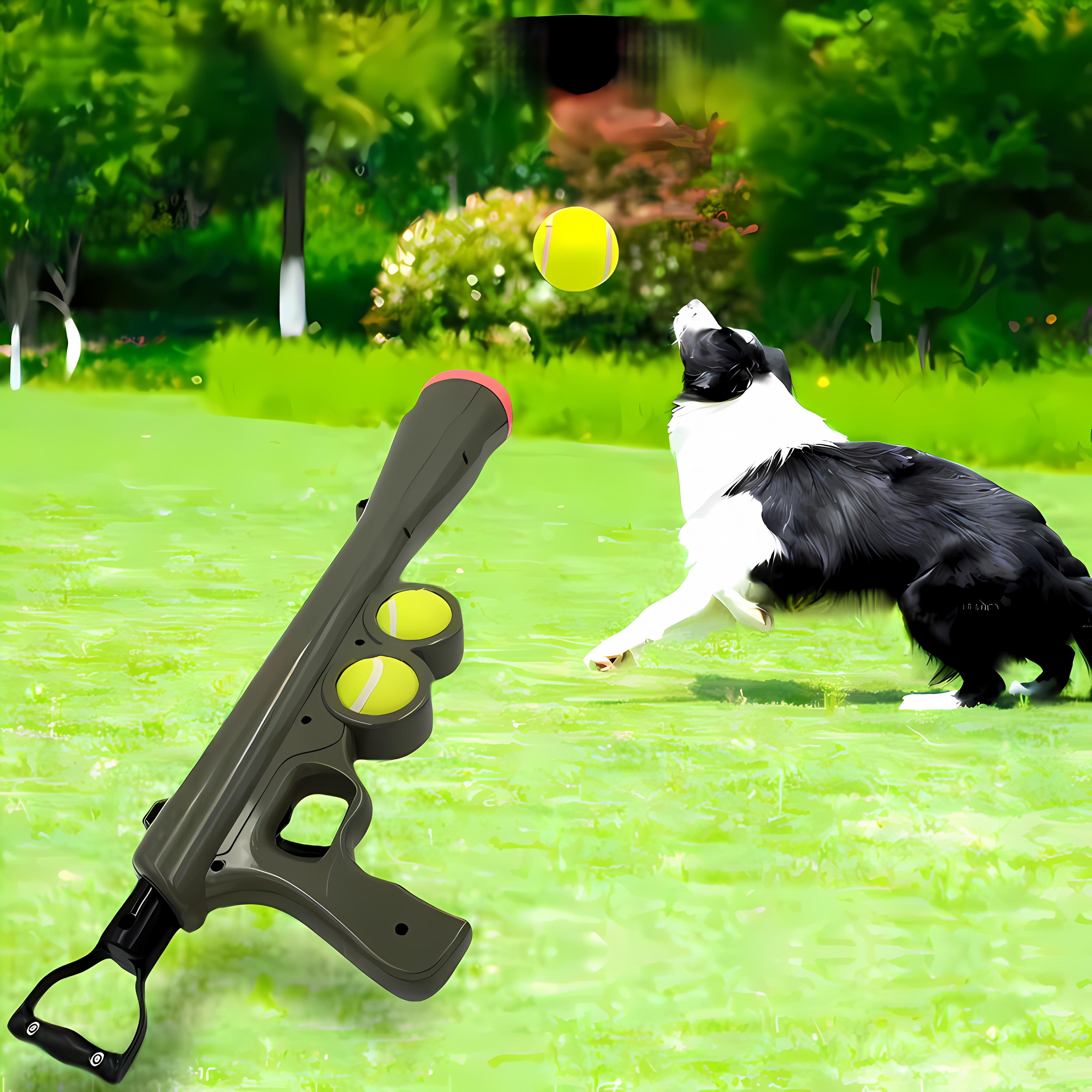 Launch Range 12m Automatic Pet Outdoor Training Machine Agility Equipment Fetch Play Toy Tennis Gun Dog Ball Launcher With Balls