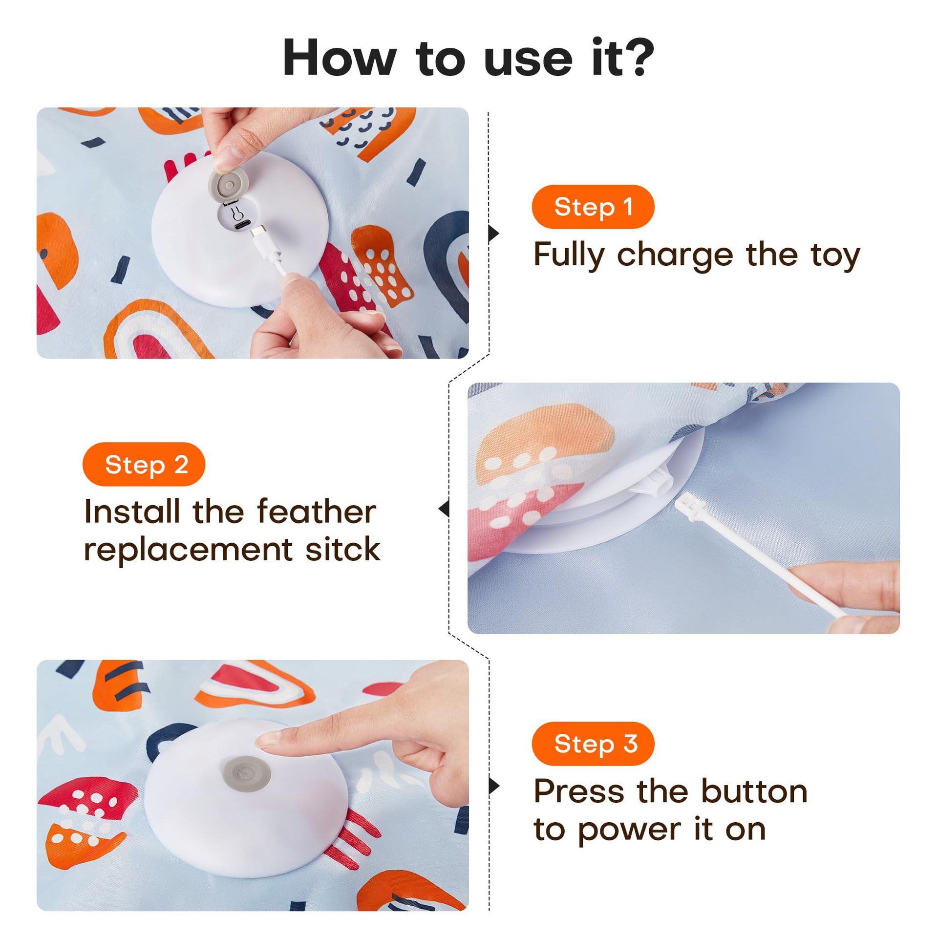 Low MOQ Interactive Motion Activated Moving Feather Chirping Cat Toy Rechargeable Cat Exercise Toys for Indoor Bored Adult Cats