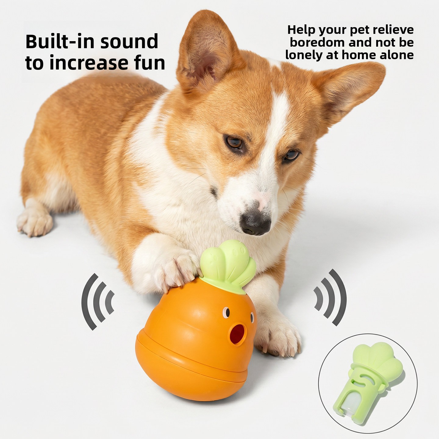 Huayuan Hoopet Dog Food Leakage Toy Tumbler Sound Puzzle Rich Freeze-Dried Hidden Food Slow Feeding Thermoplastic Rubber