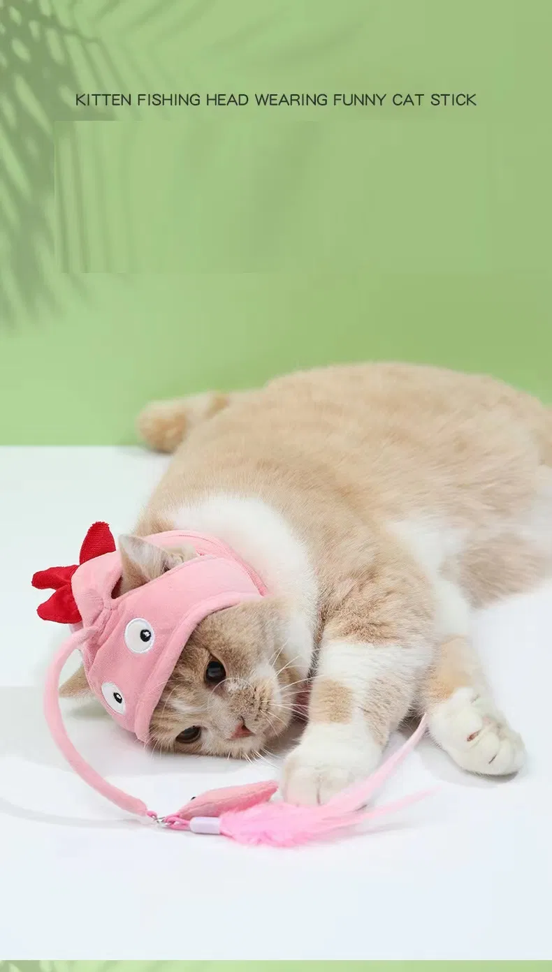 Wholesale Pet Suppliers Retractable Cat Toys Interactive Feather Teaser Wand Pet Cat Toy