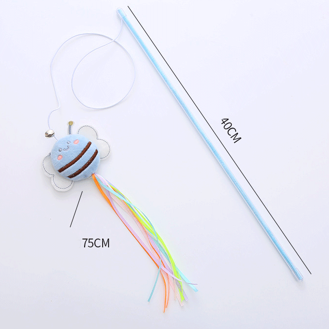 Bee-Shaped Plush Catnip Interactive Cat Teaser Toys Detail 2