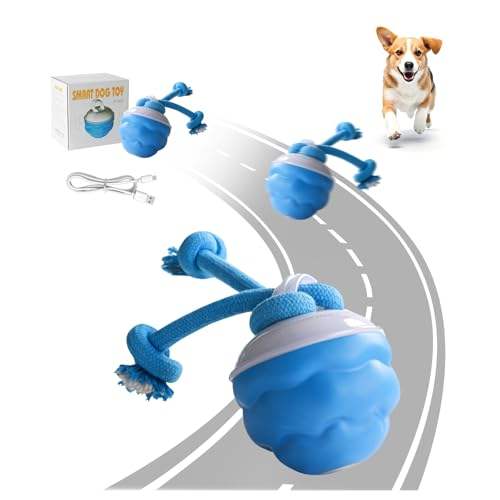 Smart Interactive Dog Toy Ball Rechargeable Motion Activated Pet Toy with Sound and LED Lights
