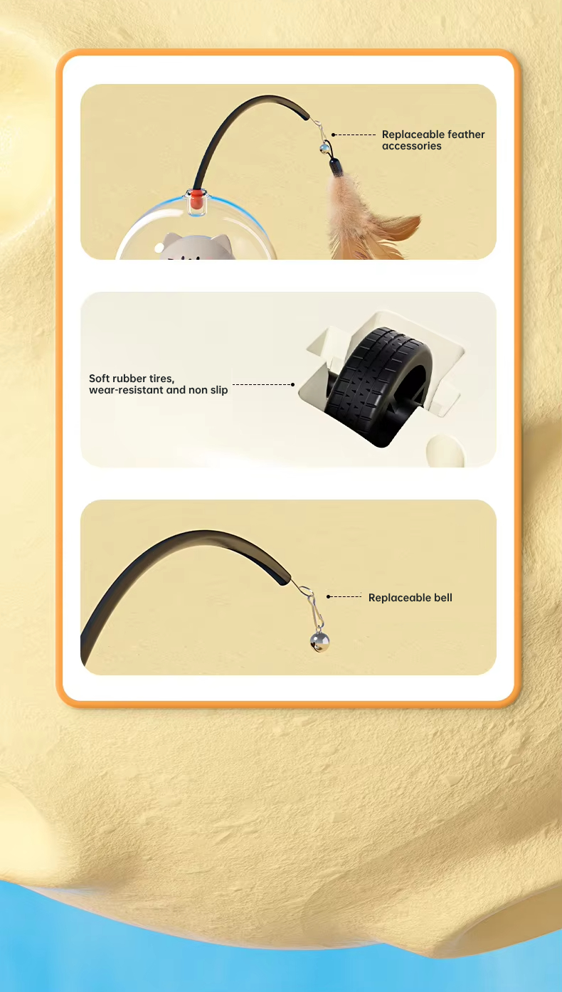 Interactive Smart Teaser Cat Feather Toy