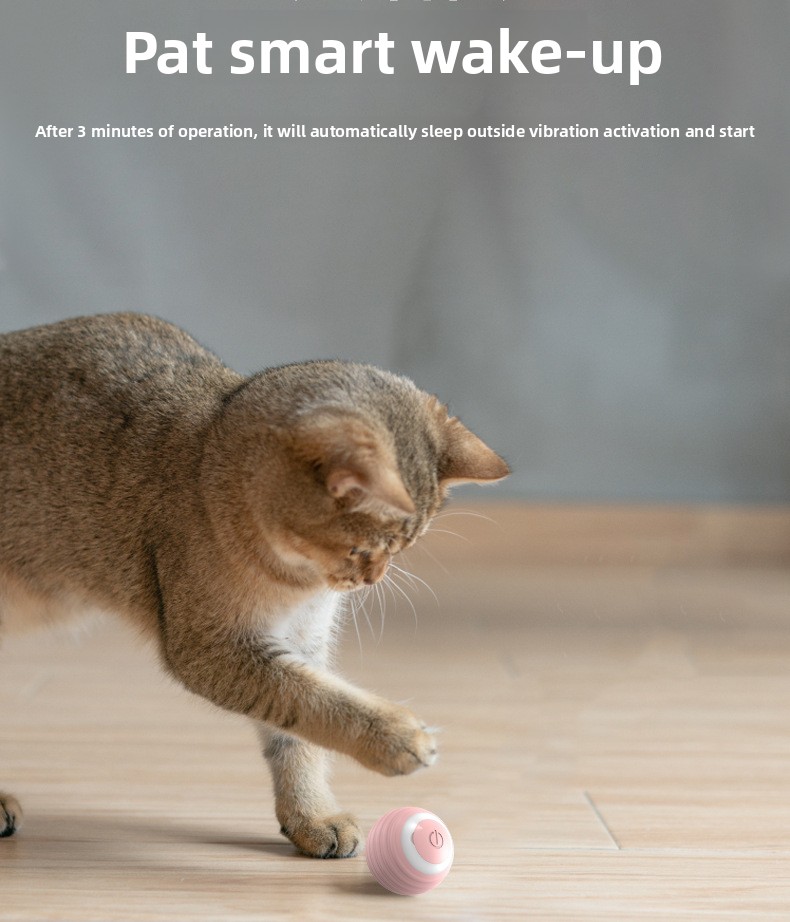 Automatic 360 Self-Rotating Rolling Ball With USB Rechargeable Pet Exercise Chase Toy Ball Cat Smart Rolling Balls Toys