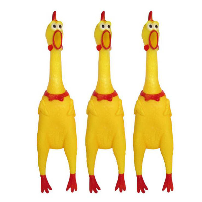 Vinyl Animal Squeeze Dog Sound Toy Squeaky Screaming Chicken Lifelike Cartoon Biting Resistant Waterproof Stress-Relief Outdoor