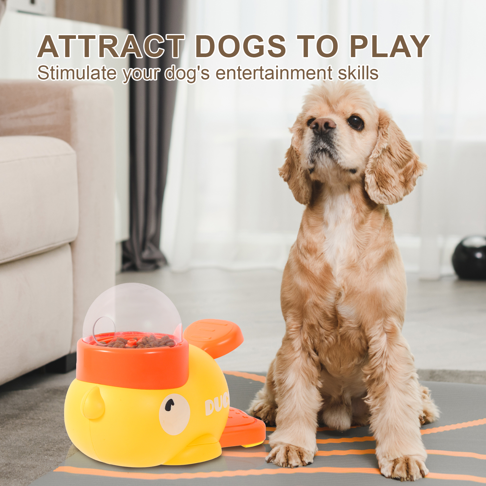 Fast Delivery Interactive Dog Educational FeedingToy Pet Treat Toy Dispenser Duck Slow Feeder Toy for Pet IQ Training Mental Fun