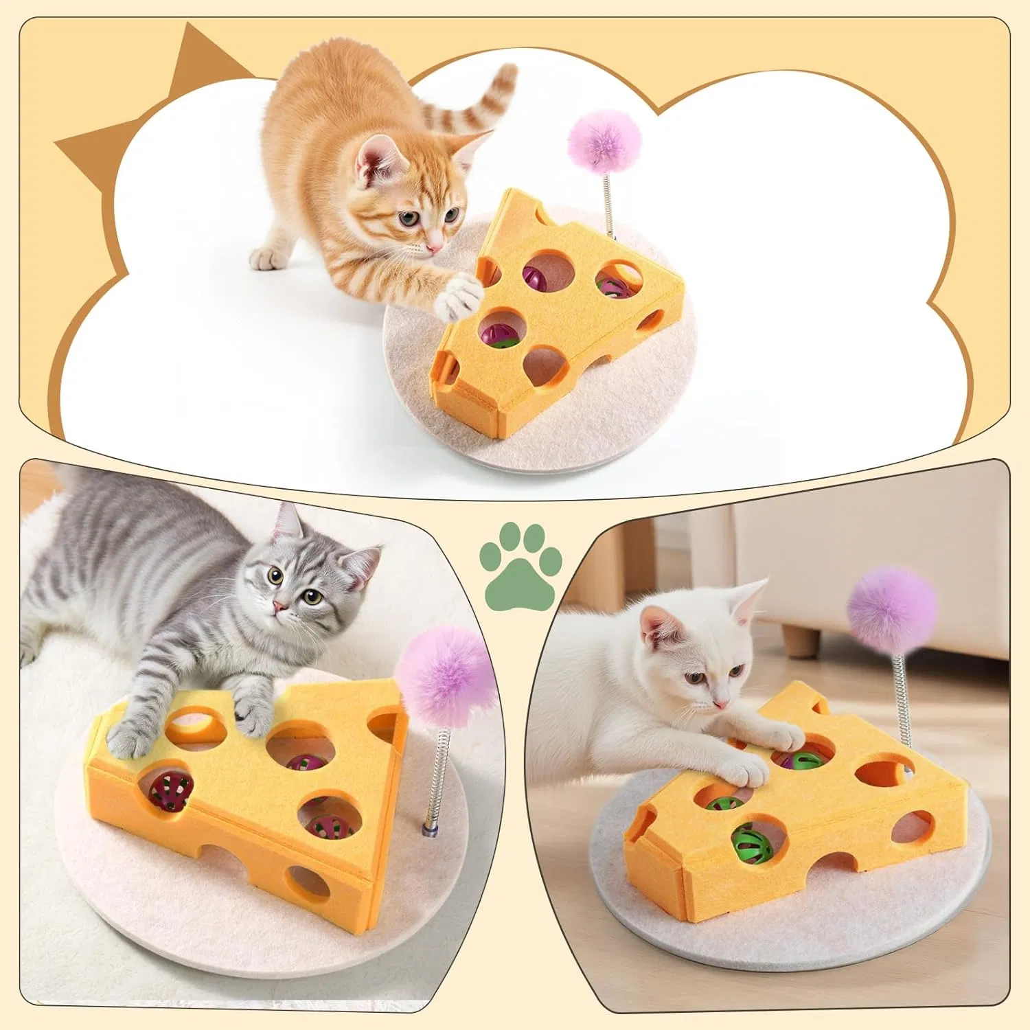 Durable Felt Material Cats Box