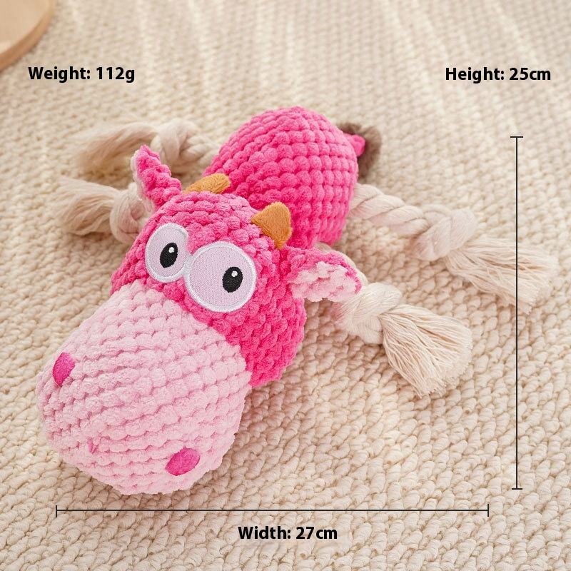 New Pet Squeaky Dog Toy Super Soft Plush Embroidered Comforter Interactive Chew Doll