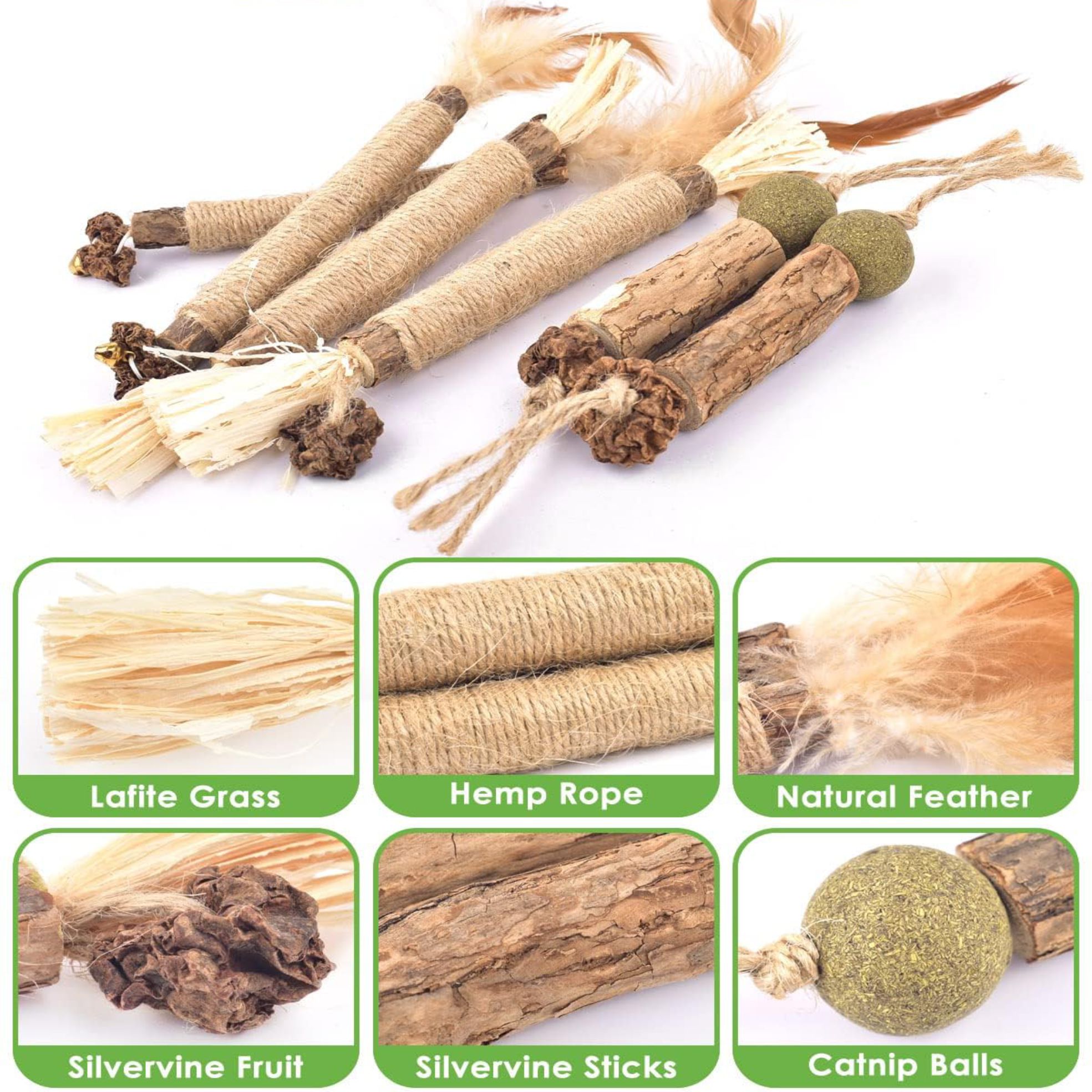 Catnip Rattan Chew Stick Dental Care Mix Kitten Mint Tooth Cleaning Pet Toys Cats Chew Silvervine