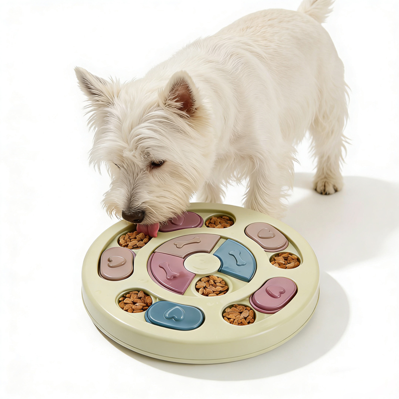 Small And Medium Size Dog Treat Puzzle Bowls IQ Training Mental Stimulating Fun Slow Feeder Squeak Design Enrichment Toys
