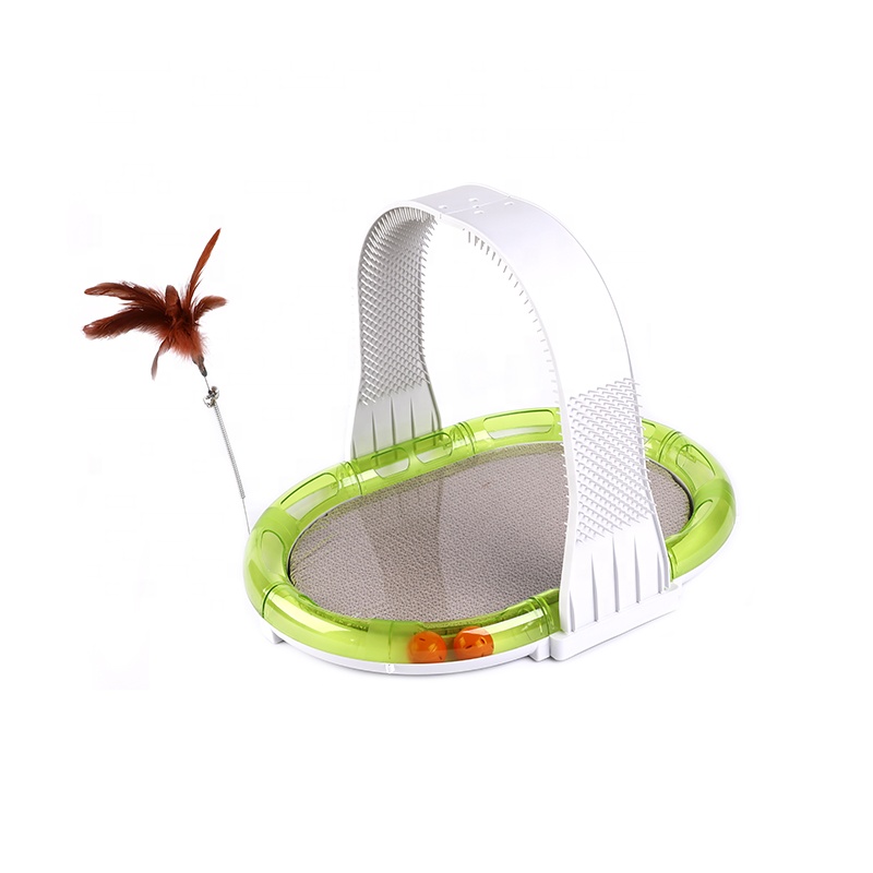 Imilive Plastic Eco-Friendly Tunnel Multifunctional Interactive Playing Track Ring Ball Scraper Claw Pet Cat Toy