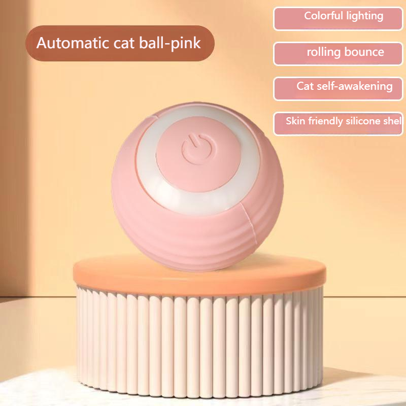 New Eco-Friendly Silicone Modern Pet Cat Dog Toy Smart Electric Automatic Rechargeable Light-Up Anxiety Relief Gravity Rolling