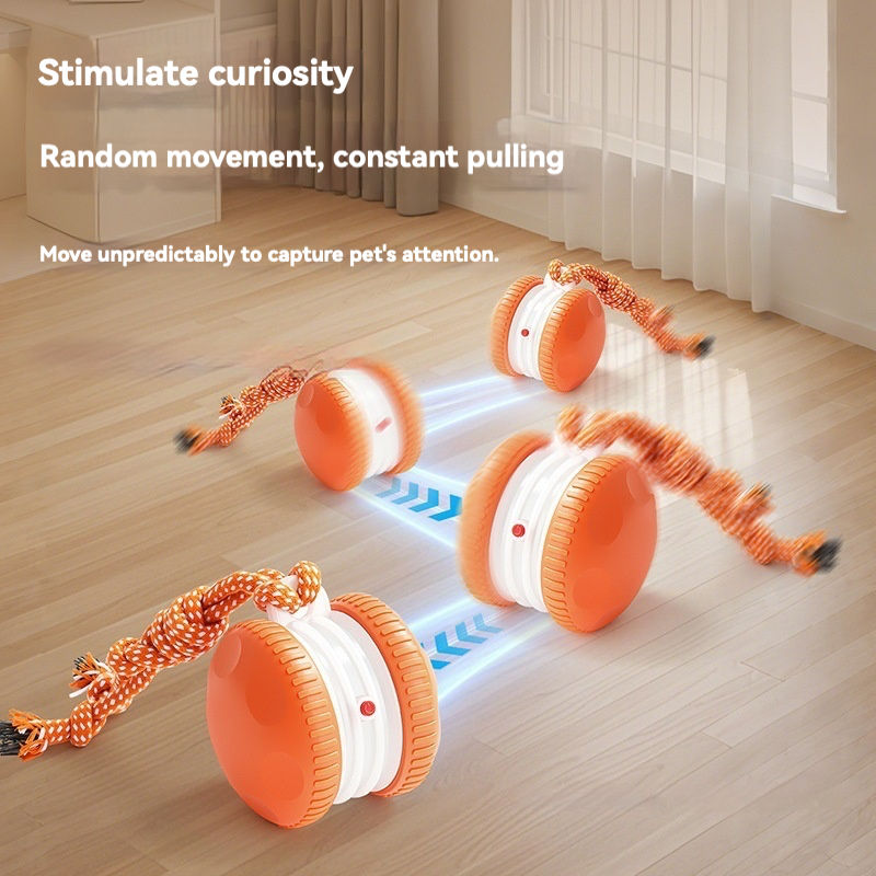 Premium Durable Modern Cat Interactive Ball ABS+TPR Motion-Activated 2-Speed Irregular Rolling Toy for Indoor Play