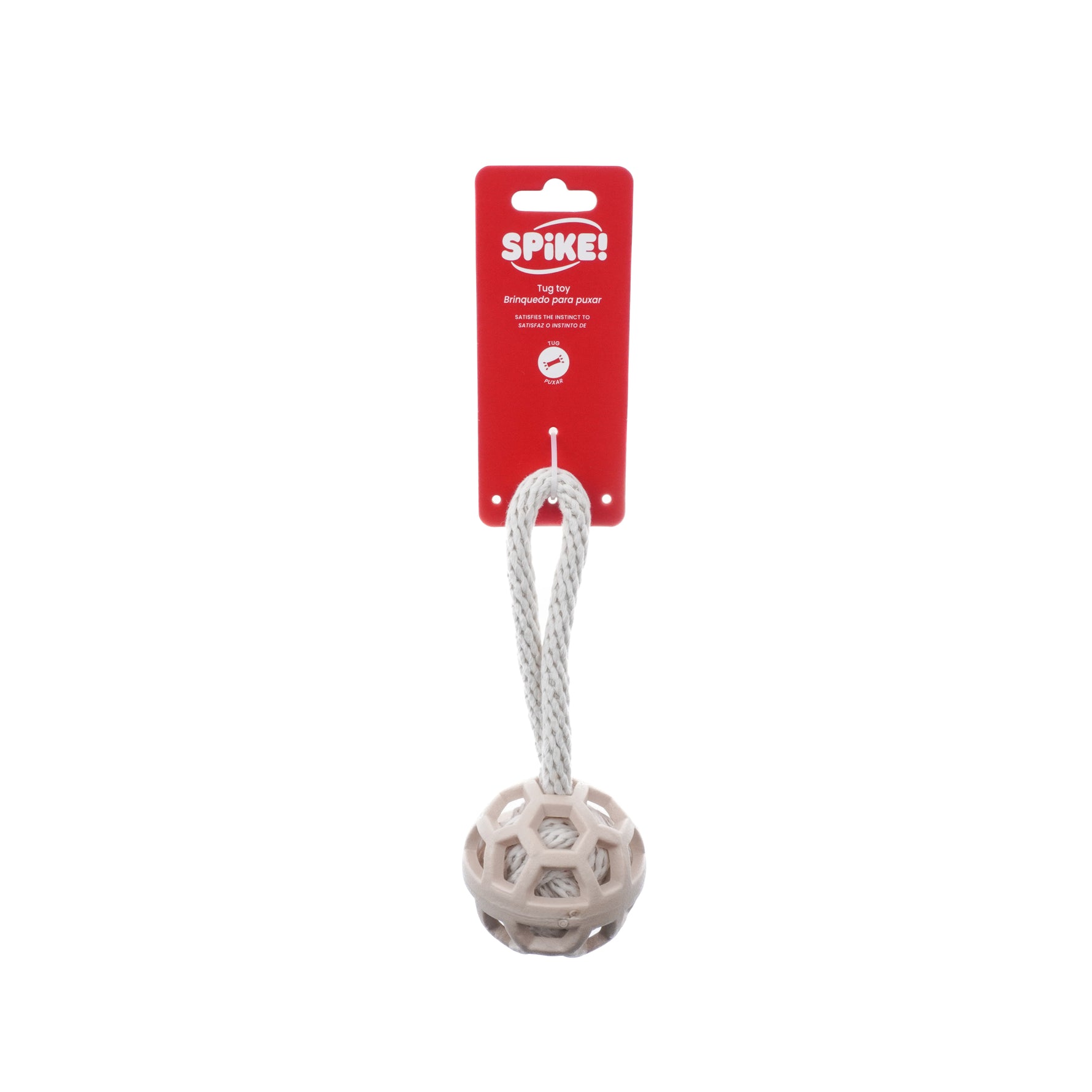 Tug Of War Ball With Natural Rope Pet Interactive Toy