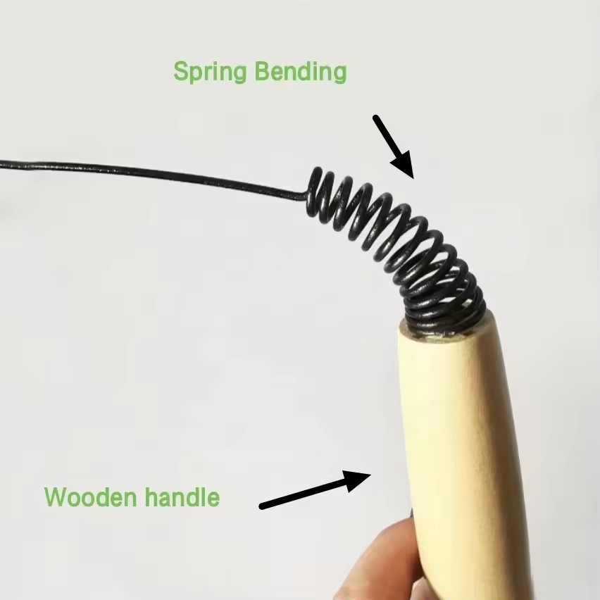 Cat Teaser Wand Pet Stick Toys with Wooden Handle Elastic Replaceable Plaything