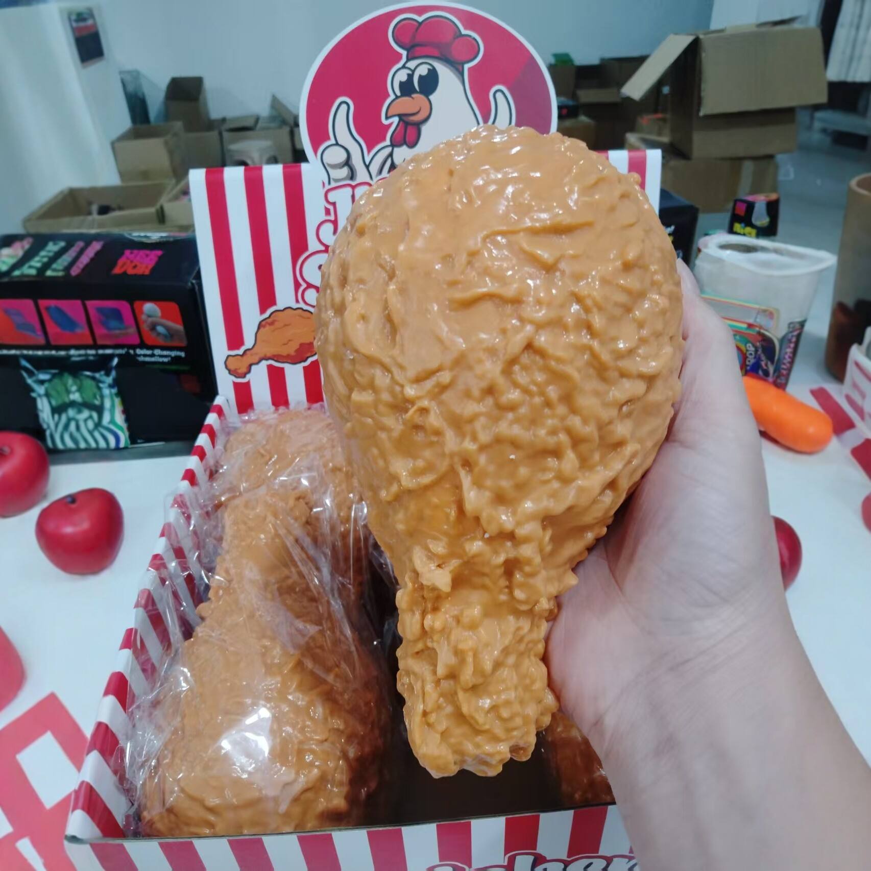 Viral Giant Fried Chicken Squishy Jumbo Slow Rising Realistic Drumstick Stress Toy Creative Anger Release Fidget For Kids Adults