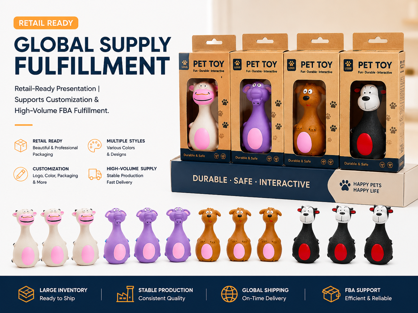 Latex Squeaky Pet Chew Toy Details