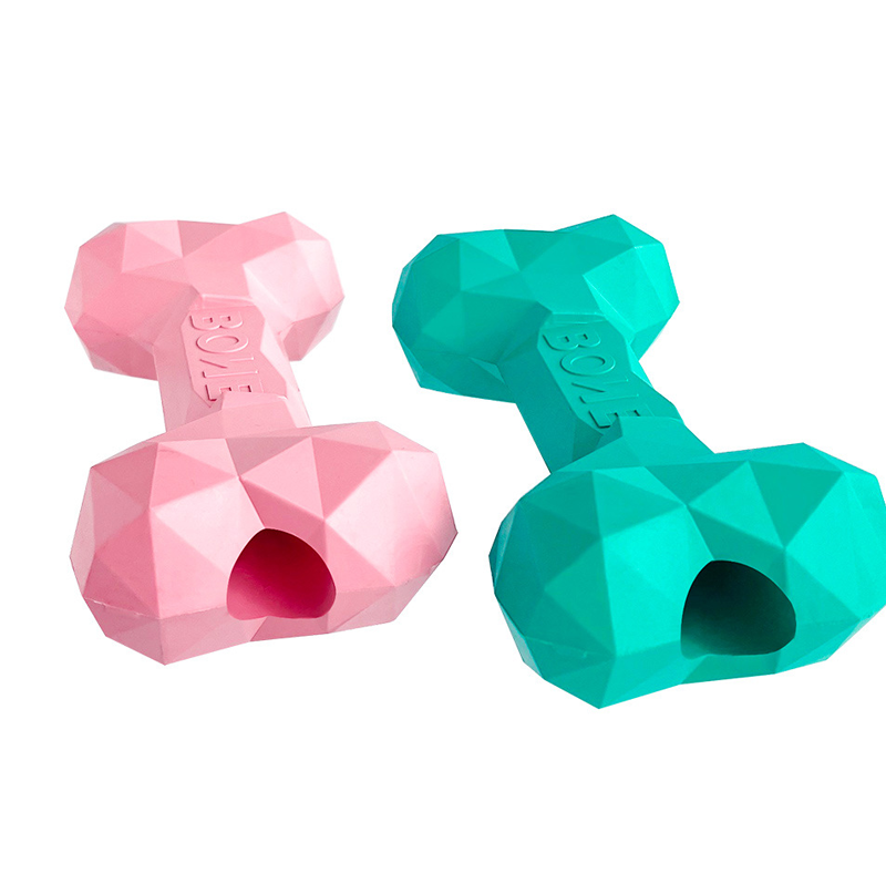 SHIYUAN Diamond Shape Dog Chew Toy, Rubber Treat Dispensing Bone Toy for Small Medium Large Dogs Dog Enrichment Chew Toy