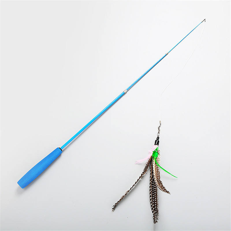 Retractablet Wand Teaser with Feather Cat Toy