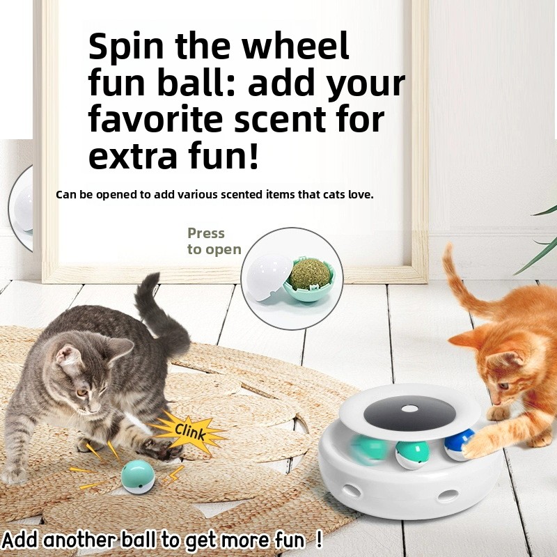 Pet Smart T60 Smart Cat Teaser Wand &amp; Ball Two-in-One Multi-Play Self-Entertainment Toy