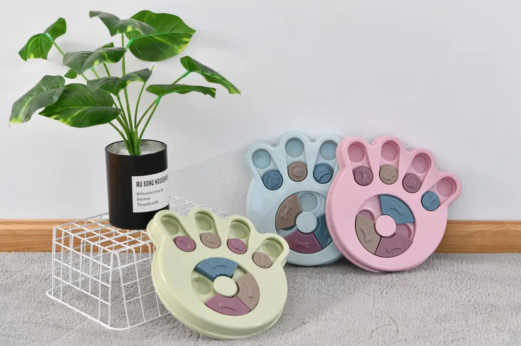 Dog Cat Pet Wooden Plastic Treat Dispenser Interactive Puzzle Toy Showcase 1