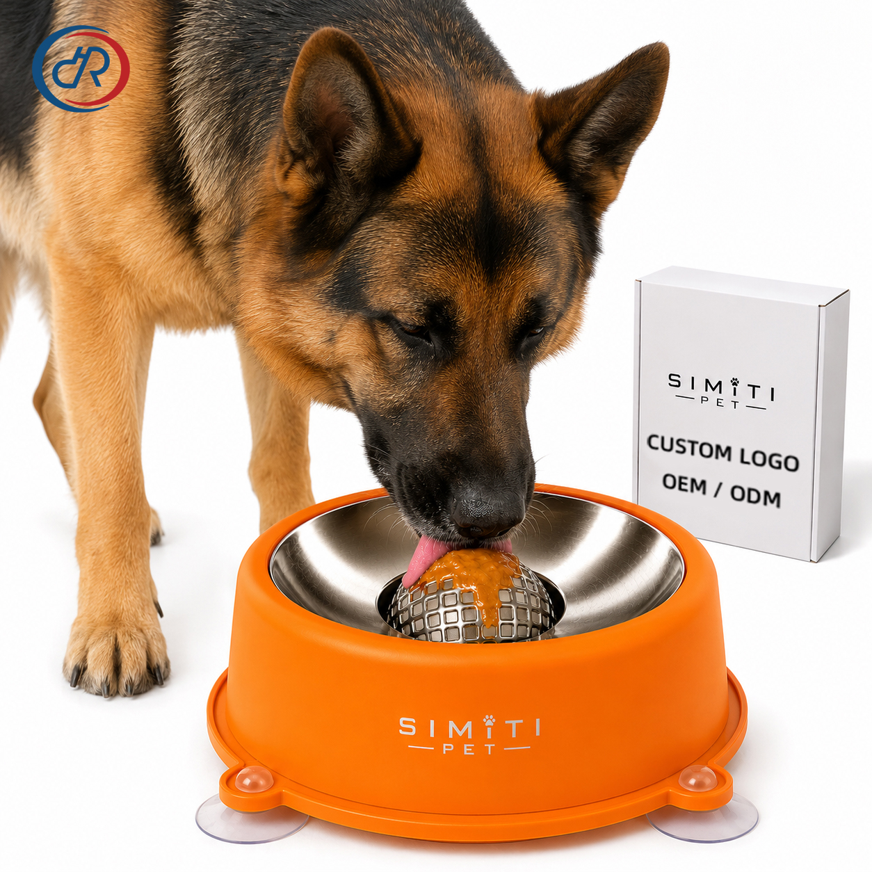 SIMITIPET Large Size Slow Eating Pet Bowls &amp; Feeders Stainless Steel Dog Liquid Lick Bowl Non-slip Slow Feeder Dog Lick Toy Bowl