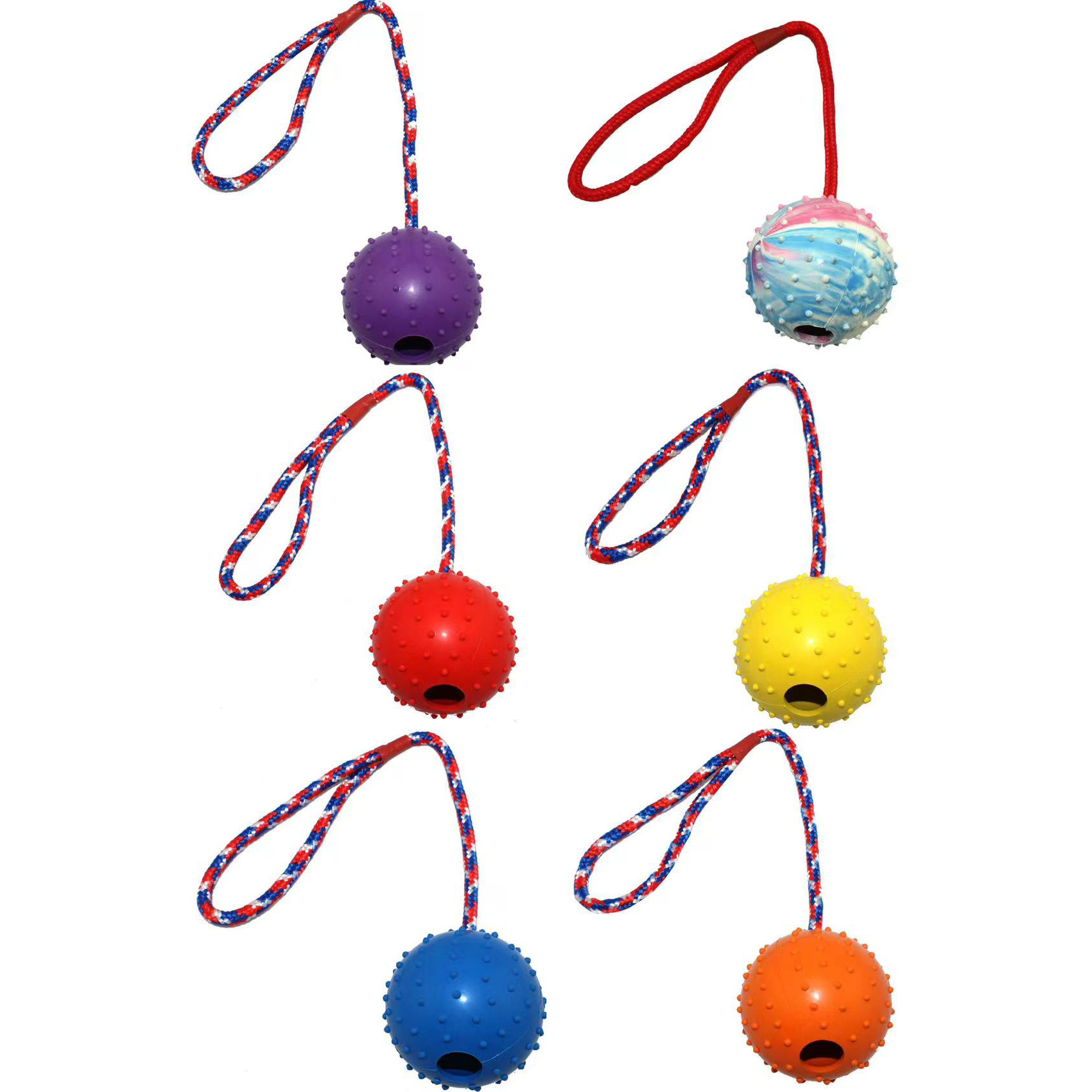Dog Training Ball on a Rope, Dog Chew Ball Toy for Reward and Play, Interactive Launcher Dog Playing Ball Rope Toy