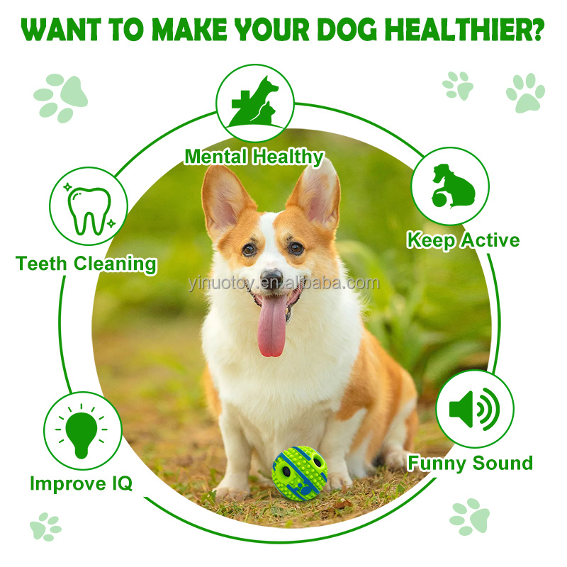Bulk Squeaky Dog Chew Toy Ball, Teeth Cleaning Mental Stimulation Interactive Pet Training Toy Factory Direct