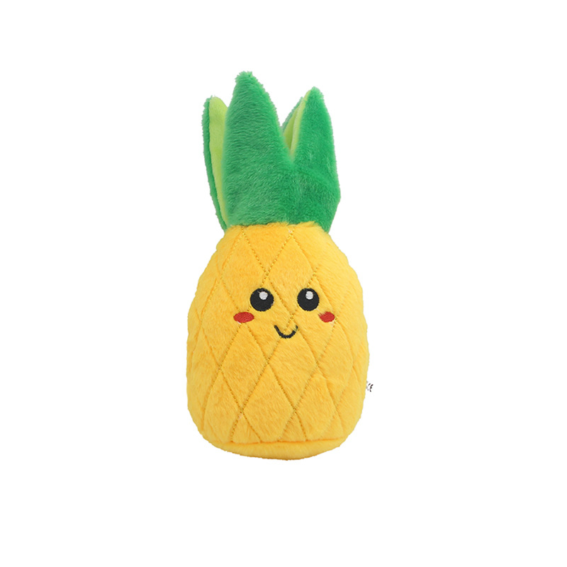 Custom Logo Pet Squeaky Toy Wholesale Plush Stuffed Fruit Vegetable Puzzle Dog Interactive Toy